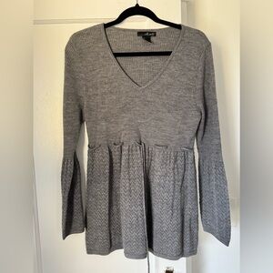 Willi Smith Acrylic/Wool Blend Sweater Top with Tie